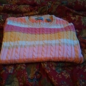 Valerie Stevens striped cable sweater in size PM.
